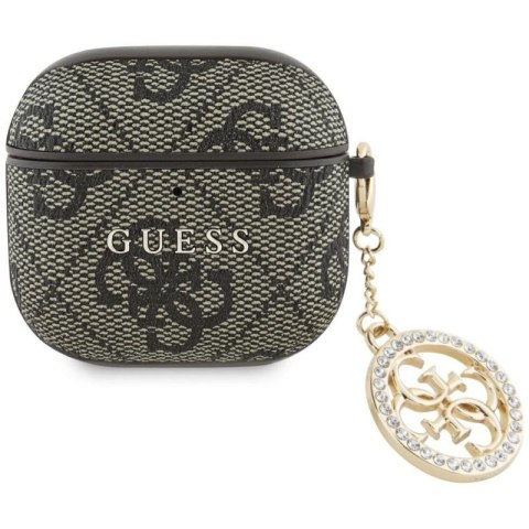 Etui Guess 4G Strass Charm na AirPods 4 - brązowe Guess