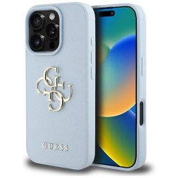 Etui Guess Grained Big 4G Logo Small Classic Logo na iPhone 16 Pro Max - niebieskie Hikvision