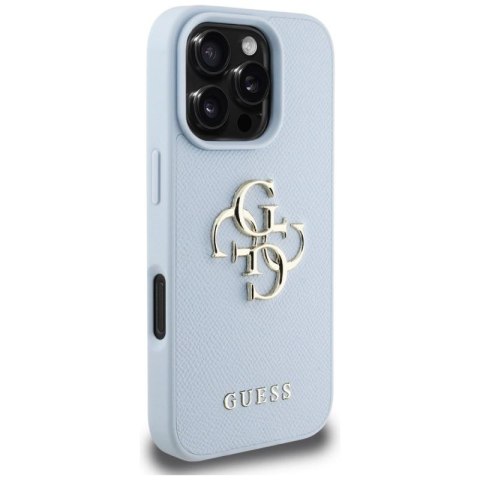 Etui Guess Grained Big 4G Logo Small Classic Logo na iPhone 16 Pro Max - niebieskie Hikvision