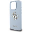 Etui Guess Grained Big 4G Logo Small Classic Logo na iPhone 16 Pro - niebieskie Guess