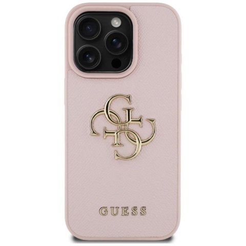 Etui Guess Grained Big 4G Logo Small Classic Logo na iPhone 16 Pro - różowe Guess