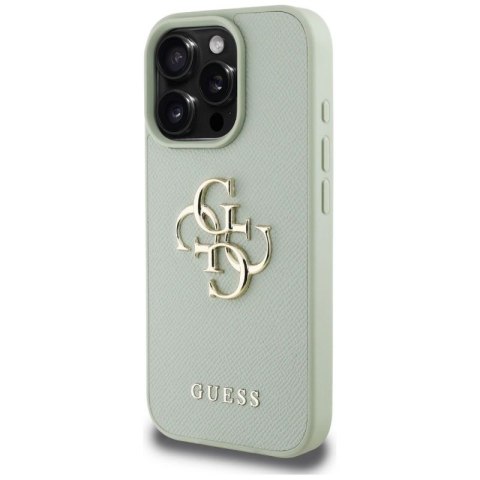 Etui Guess Grained Big 4G Logo Small Classic Logo na iPhone 16 Pro - zielone Guess
