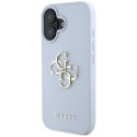 Etui Guess Grained Big 4G Logo Small Classic Logo na iPhone 16 - niebieskie Guess