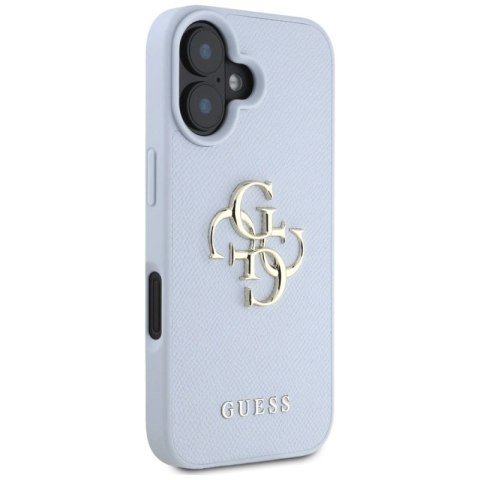 Etui Guess Grained Big 4G Logo Small Classic Logo na iPhone 16 - niebieskie Guess