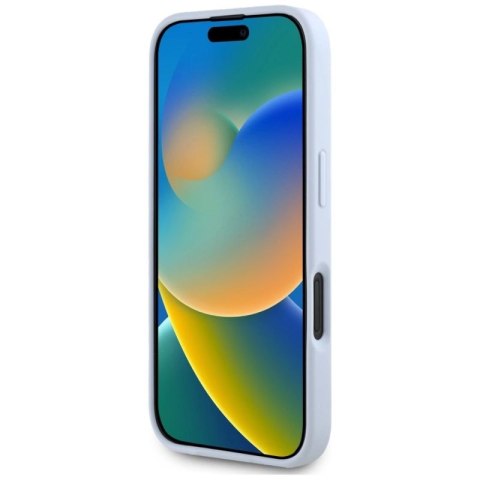 Etui Guess Grained Big 4G Logo Small Classic Logo na iPhone 16 - niebieskie Guess