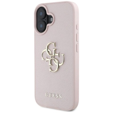 Etui Guess Grained Big 4G Logo Small Classic Logo na iPhone 16 - różowe Guess