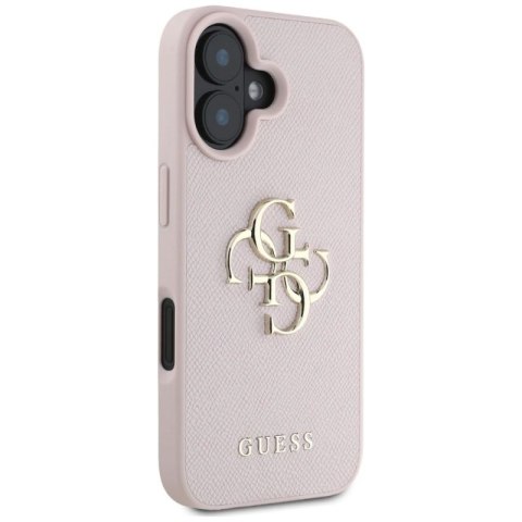 Etui Guess Grained Big 4G Logo Small Classic Logo na iPhone 16 - różowe Guess