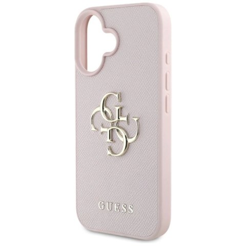 Etui Guess Grained Big 4G Logo Small Classic Logo na iPhone 16 - różowe Guess