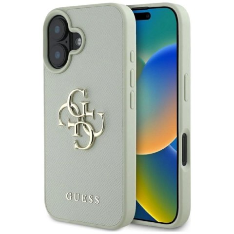 Etui Guess Grained Big 4G Logo Small Classic Logo na iPhone 16 - zielone Guess