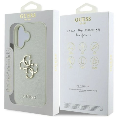 Etui Guess Grained Big 4G Logo Small Classic Logo na iPhone 16 - zielone Guess