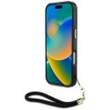 Etui Guess HC IML Leopard Triangle Cord Strap MagSafe do iPhone 16 - brązowe Guess