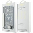 Etui Guess HC IML Leopard Triangle Cord Strap MagSafe do iPhone 16 - brązowe Guess