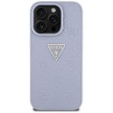 Etui Guess Hot Stamp 4G Pattern Triangle Metal Logo na iPhone 16 Pro - fioletowe Guess