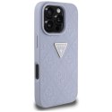 Etui Guess Hot Stamp 4G Pattern Triangle Metal Logo na iPhone 16 Pro - fioletowe Guess