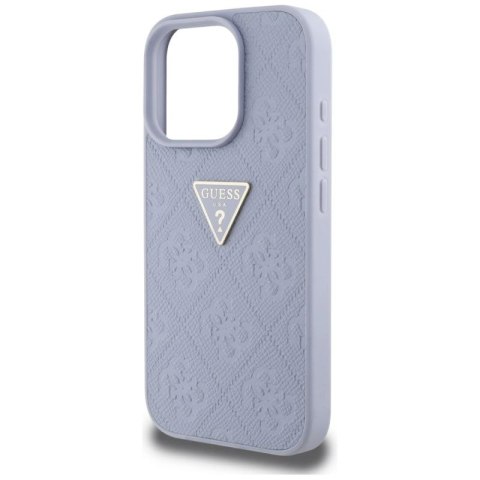 Etui Guess Hot Stamp 4G Pattern Triangle Metal Logo na iPhone 16 Pro - fioletowe Guess