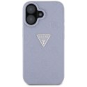 Etui Guess Hot Stamp 4G Pattern Triangle Metal Logo na iPhone 16 - fioletowe Guess