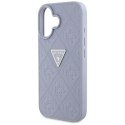 Etui Guess Hot Stamp 4G Pattern Triangle Metal Logo na iPhone 16 - fioletowe Guess