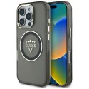 Etui Guess IML Metal Mountain Logo MagSafe na iPhone 16 Pro Max - czarne Guess