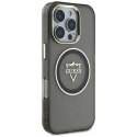 Etui Guess IML Metal Mountain Logo MagSafe na iPhone 16 Pro Max - czarne Guess