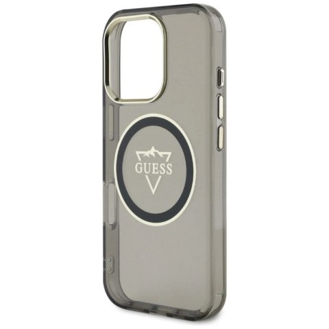 Etui Guess IML Metal Mountain Logo MagSafe na iPhone 16 Pro - czarny Guess