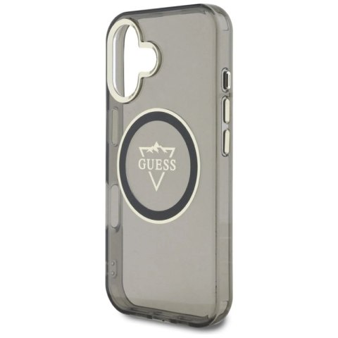 Etui Guess IML Metal Mountain Logo MagSafe na iPhone 16 - czarne Guess