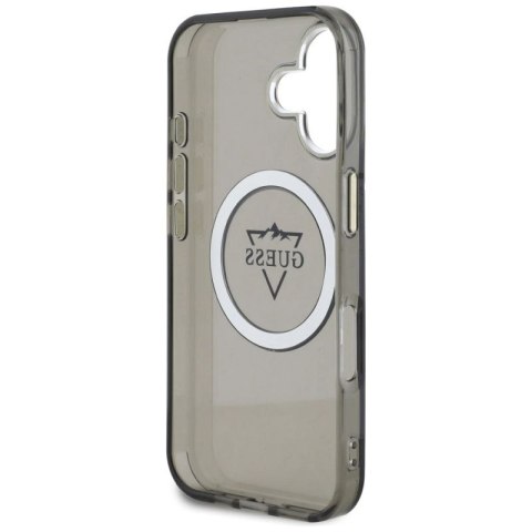 Etui Guess IML Metal Mountain Logo MagSafe na iPhone 16 - czarne Guess