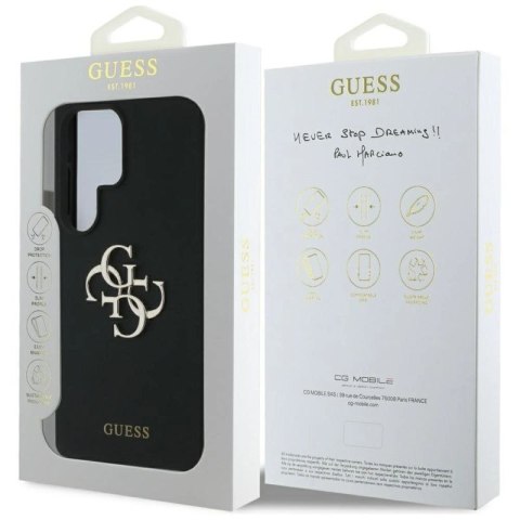 Etui Guess Silicone Big 4G Logo Bottom Script na Samsung Galaxy S25 Ultra - czarne Guess