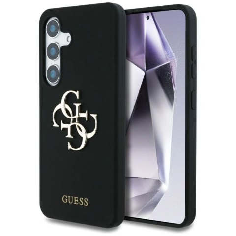 Etui Guess Silicone Big 4G Logo Bottom Script na Samsung Galaxy S25 - czarne Guess