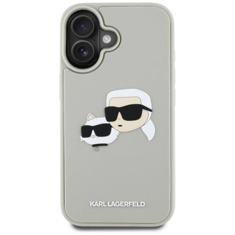 Etui Karl Lagerfeld HC 3D Rubber Double Heads na iPhone 16 - beżowe Karl Lagerfeld