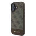 Etui Guess 4G Bottom Stripe na iPhone 16 Plus 6.7" - brązowe Guess