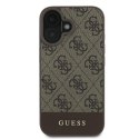 Etui Guess 4G Bottom Stripe na iPhone 16 Plus 6.7" - brązowe Guess