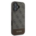 Etui Guess 4G Bottom Stripe na iPhone 16 Plus 6.7" - brązowe Guess