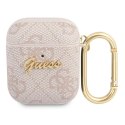 Etui Guess 4G Script Metal Collectionna AirPods 1 / 2 - różowe Guess