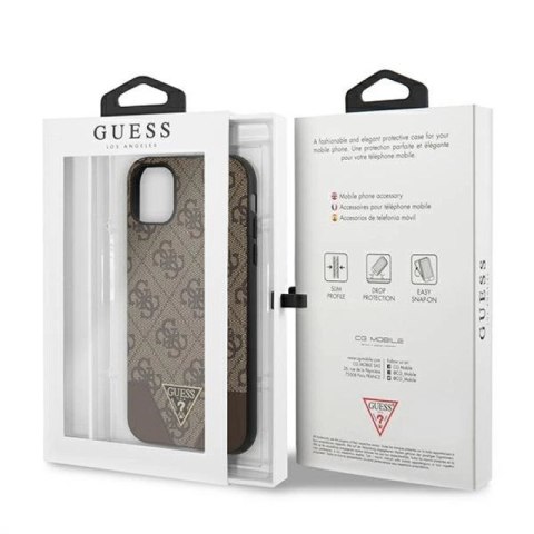 Etui Guess 4G Triangle Collection na iPhone 11 6,1" / Xr 6,1" - brązowe Guess