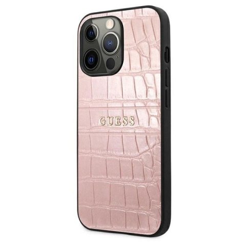 Etui Guess Croco Strap Collection na iPhone 13 Pro / 13 6,1" - różowe Guess