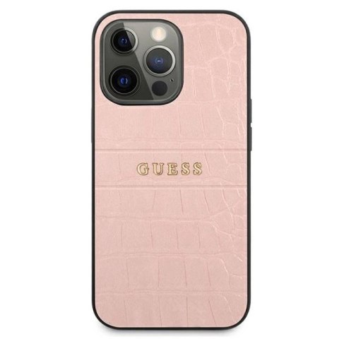 Etui Guess Croco Strap Collection na iPhone 13 Pro / 13 6,1" - różowe Guess