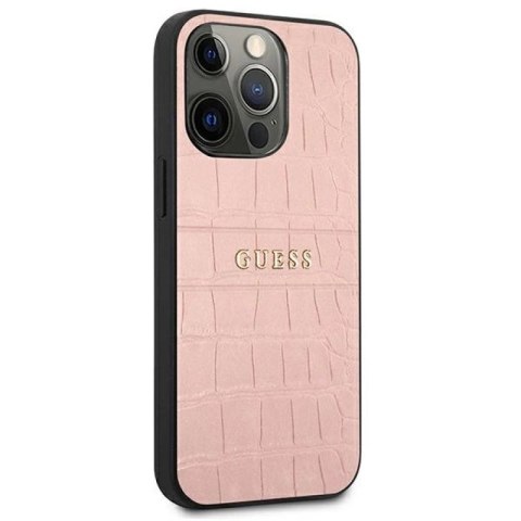 Etui Guess Croco Strap Collection na iPhone 13 Pro / 13 6,1" - różowe Guess