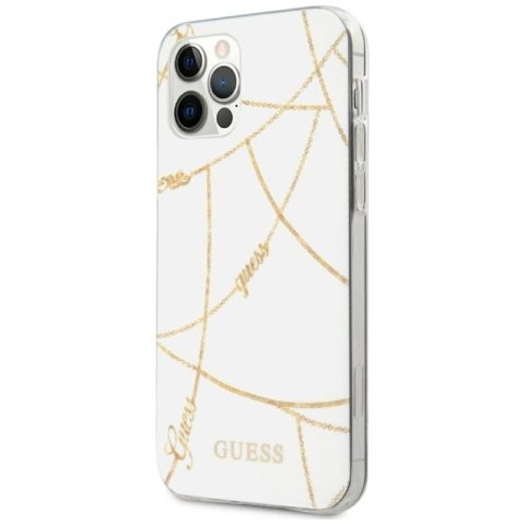 Etui Guess Gold Chain Collection na iPhone 12 Pro Max 6,7" - białe Guess