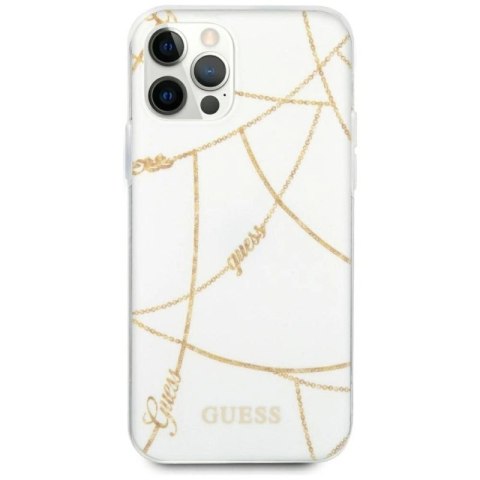 Etui Guess Gold Chain Collection na iPhone 12 Pro Max 6,7" - białe Guess