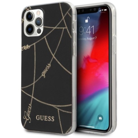 Etui Guess Gold Chain Collection na iPhone 12 Pro Max 6,7" - czarne Guess