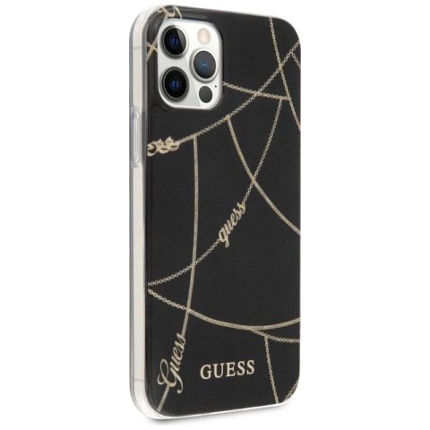 Etui Guess Gold Chain Collection na iPhone 12 Pro Max 6,7" - czarne Guess