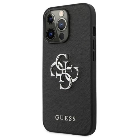 Etui Guess Saffiano 4G Metal Logo na iPhone 13 Pro / 13 6,1" - czarne Guess