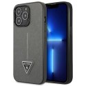Etui Guess Saffiano Triangle Logo na iPhone 13 Pro / 13 6,1" - srebrne Guess