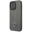 Etui Guess Saffiano Triangle Logo na iPhone 13 Pro / 13 6,1" - srebrne Guess
