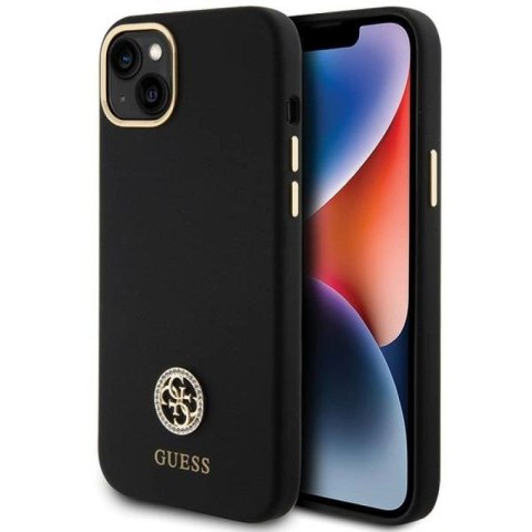 Etui Guess Silicone Logo Strass 4G na iPhone 15 Plus / 14 Plus 6.7" - czarne Guess
