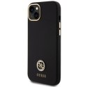 Etui Guess Silicone Logo Strass 4G na iPhone 15 Plus / 14 Plus 6.7" - czarne Guess