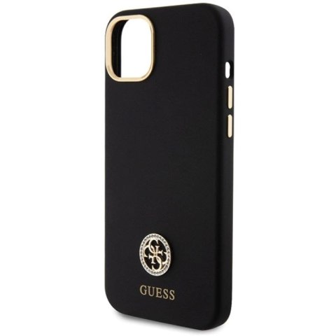 Etui Guess Silicone Logo Strass 4G na iPhone 15 Plus / 14 Plus 6.7" - czarne Guess