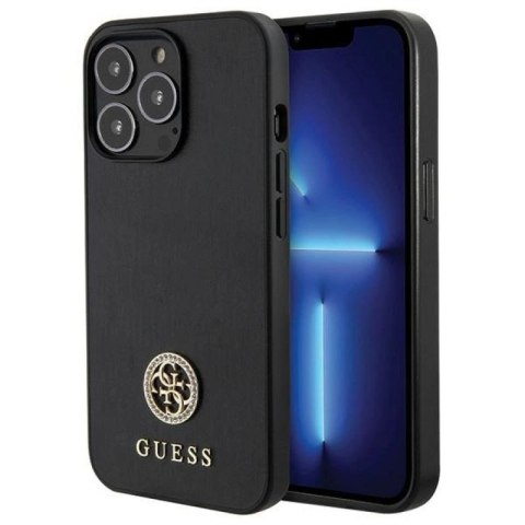Etui Guess Strass Metal Logo na iPhone 13 Pro 6.1" - czarne Guess