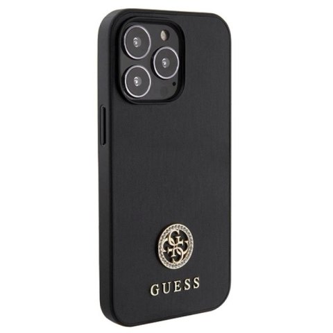Etui Guess Strass Metal Logo na iPhone 13 Pro 6.1" - czarne Guess