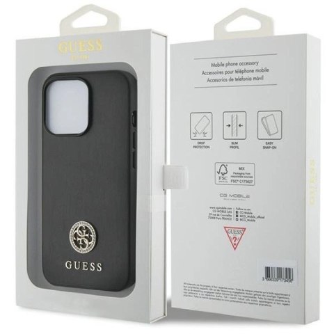 Etui Guess Strass Metal Logo na iPhone 13 Pro 6.1" - czarne Guess
